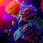 绚丽多彩的玫瑰花头像图片 朵朵花开