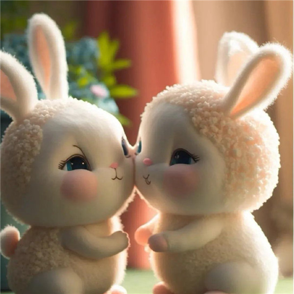 超可爱情侣版小白兔头像图片