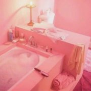 粉色浴缸泡泡浴头像图片