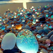 大海边晶莹剔透的石头头像图片 石头唯美的像一颗颗宝石