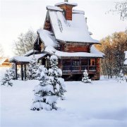 深山老林的雪景风光头像图片