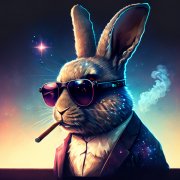 超酷抽烟兔子头像图片
