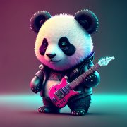弹电吉他熊猫头像图片