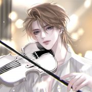 拉小提琴唯美帅气动漫男生头像图片