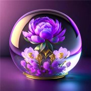 精美绝伦水晶球里的漂亮花朵头像图片