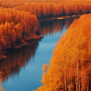 唯美秋季白桦林风景头像图片