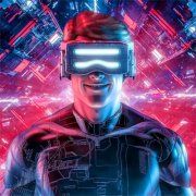 超酷赛博朋克科幻头像，穿梭于虚拟与现实