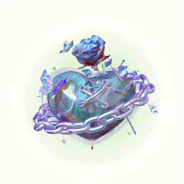 3D创意心形玫瑰头像图片