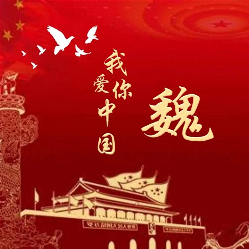 我爱你中国中国红姓氏头像图片